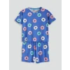 LCW Young Mavi Bisiklet Yaka Desenli Kadın Şortlu Pijama Takımı