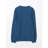 LCWAIKIKI Classic Indigo Bisiklet Yaka Uzun Kollu Erkek Sweatshirt