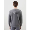 LCWAIKIKI Basic Gri Kapüşonlu Uzun Kollu Erkek Fermuarlı Sweatshirt
