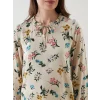 LCW Grace Bej Bağlamalı Yaka Çiçekli Kadın Tunik