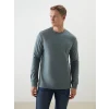 LCWAIKIKI Classic Yeşil Bisiklet Yaka Uzun Kollu Erkek Sweatshirt