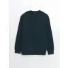 LCWAIKIKI Basic Petrol Bisiklet Yaka Uzun Kollu Baskılı Erkek Sweatshirt