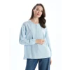 LCW Grace Mavi Kaçık Yaka Nakışlı Kadın Bluz