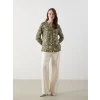LCW Grace Haki Kaçık Yaka Desenli Kadın Bluz