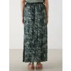 LCW Grace Yeşil Beli Lastikli Çiçekli Kadın Etek