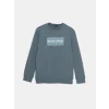 LCWAIKIKI Classic Indigo Bisiklet Yaka Uzun Kollu Baskılı Erkek Sweatshirt