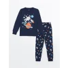 LCW Kids Lacivert Bisiklet Yaka Erkek Çocuk Pijama Takımı