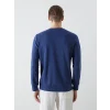 LCWAIKIKI Classic Lacivert Bisiklet Yaka Uzun Kollu Baskılı Erkek Sweatshirt