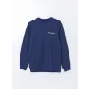 LCWAIKIKI Classic Lacivert Bisiklet Yaka Uzun Kollu Baskılı Erkek Sweatshirt