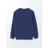 LCWAIKIKI Classic Lacivert Bisiklet Yaka Uzun Kollu Baskılı Erkek Sweatshirt