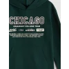 LCW Kids Yeşil Kapüşonlu Chicago Baskılı Erkek Çocuk Sweatshirt