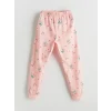 LCW Kids Ekru Bisiklet Yaka Kız Çocuk Pijama Takımı
