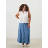 LCW Grace Mavi Beli Lastikli Kadın Jean Etek