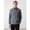 LCWAIKIKI Classic Gri Dik Yaka Erkek Sweatshirt