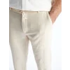 LCW Vision Bej Slim Fit Keten Karışımlı Erkek Pantolon