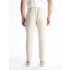 LCW Vision Bej Slim Fit Keten Karışımlı Erkek Pantolon