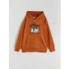 LCW Kids Kahverengi Kapüşonlu Erkek Çocuk Sweatshirt