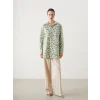 LCW Modest Yeşil Desenli Oversize Kadın Gömlek Tunik