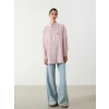 LCW Modest Pembe Kiraz Nakışlı Oversize Kadın Gömlek Tunik