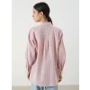 LCW Modest Pembe Kiraz Nakışlı Oversize Kadın Gömlek Tunik