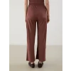 LCWAIKIKI Classic Kahverengi Beli Lastikli Geniş Paça Kadın Pantolon