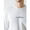 LCWAIKIKI Classic Ekru Bisiklet Yaka Uzun Kollu Baskılı Erkek Sweatshirt