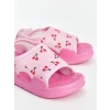 LCW STEPS Pembe Kiraz Baskılı Cırt Cırtlı Kız Bebek Sandalet