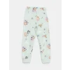 LCW Kids Sari Bisiklet Yaka Baskılı Kız Çocuk Pijama Takımı