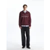 XSIDE Bordo Fermuarlı Dik Yaka Uzun Kollu Erkek Sweatshirt