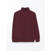 XSIDE Bordo Fermuarlı Dik Yaka Uzun Kollu Erkek Sweatshirt