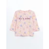 LCW Kids Pembe Bisiklet Yaka Baskılı Kız Çocuk Pijama Takımı