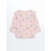 LCW Kids Pembe Bisiklet Yaka Baskılı Kız Çocuk Pijama Takımı