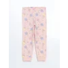 LCW Kids Pembe Bisiklet Yaka Baskılı Kız Çocuk Pijama Takımı