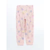 LCW Kids Pembe Bisiklet Yaka Baskılı Kız Çocuk Pijama Takımı