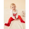 LCW baby Ekru Bisiklet Yaka Kız Bebek Pijama Takımı