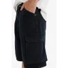 Defacto E1380 Siyah %100 Pamuk Kargo Fit Jean Bermuda Şort