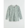 LCW Grace Yeşil Bisiklet Yaka Çiçekli Bluz