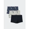 LCW Kids Lacivert Baskılı Erkek Çocuk Boxer 3lü