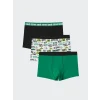 LCW Kids Beyaz Baskılı Erkek Çocuk Boxer 3lü