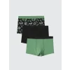 LCW Kids Siyah Baskılı Erkek Çocuk Boxer 3lü