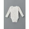 LCW baby Ekru Baskılı Kız Bebek Çıtçıtlı Bodysuit 2li
