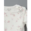 LCW baby Ekru Baskılı Kız Bebek Çıtçıtlı Bodysuit 2li