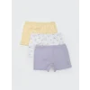 LCW Kids Beyaz Baskılı Kız Çocuk Boxer 3lü