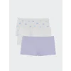 LCW Kids Beyaz Baskılı Kız Çocuk Boxer 3lü