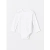LCW baby Ekru Bisiklet Yaka Uzun Kollu Kız Bebek Çıtçıtlı Bodysuit 2li