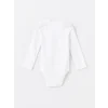 LCW baby Ekru Bisiklet Yaka Uzun Kollu Kız Bebek Çıtçıtlı Bodysuit 2li