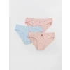 LCW Kids Pembe Baskılı Kız Çocuk Külot 3lü