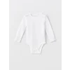 LCW baby Ekru Bisiklet Yaka Uzun Kollu Kız Bebek Çıtçıtlı Bodysuit 2li