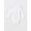 LCW baby Ekru Bisiklet Yaka Uzun Kollu Kız Bebek Çıtçıtlı Bodysuit 2li