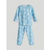 LCW Kids Mavi Kalp Baskılı Kız Çocuk Pijama Takım